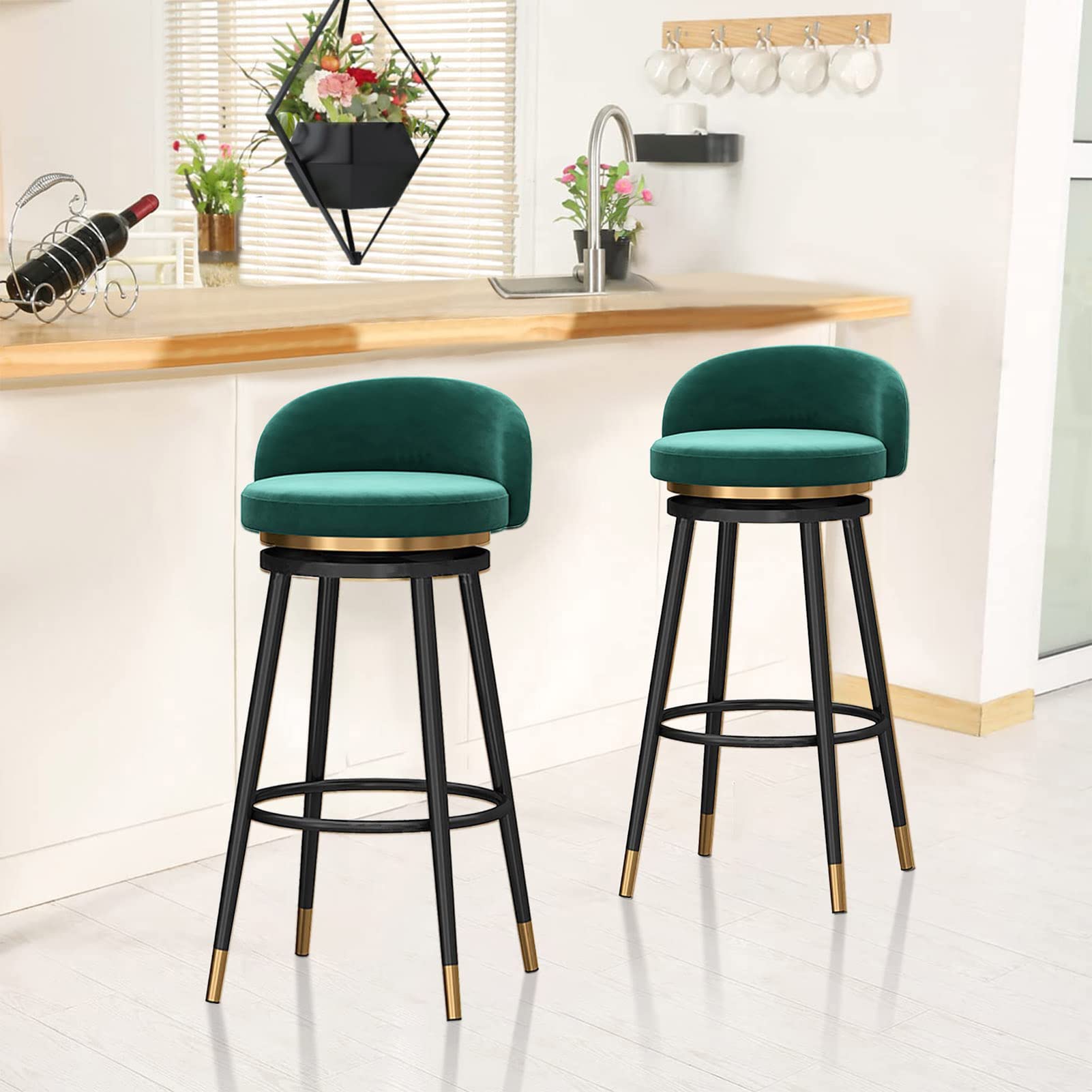 Amazon｜キッチンカウンタースツール360度回転カウンター